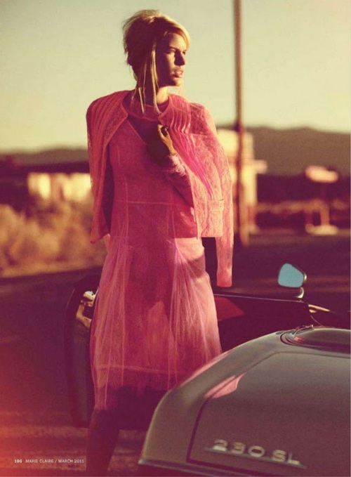 Kalle Gustafsson shoots Caroline Winberg for the One For The Road editorial in the March 2011 issue of Marie Claire US. Styling by Zanna Roberts Rassi.