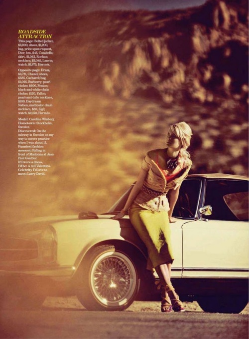 Kalle Gustafsson shoots Caroline Winberg for the One For The Road editorial in the March 2011 issue of Marie Claire US. Styling by Zanna Roberts Rassi.5