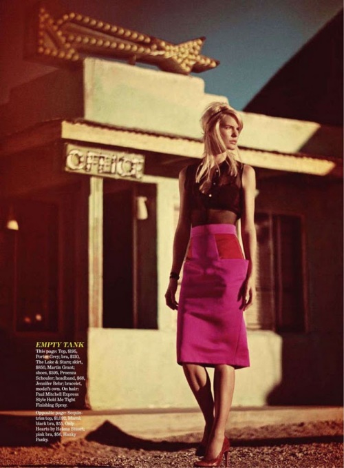 Kalle Gustafsson shoots Caroline Winberg for the One For The Road editorial in the March 2011 issue of Marie Claire US. Styling by Zanna Roberts Rassi.6