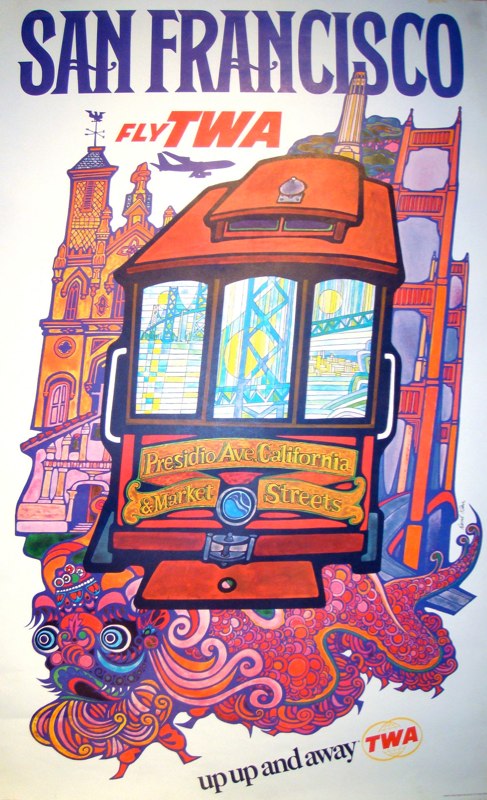 Vintage TWA San Francisco Travel Poster by David Klein
